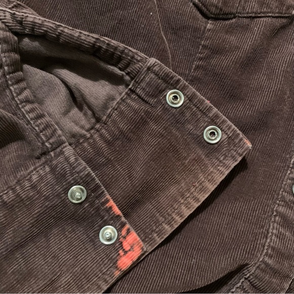 Last call! Vtg express lightweight chocolate brown corduroy western crop shirt - Picture 6 of 10